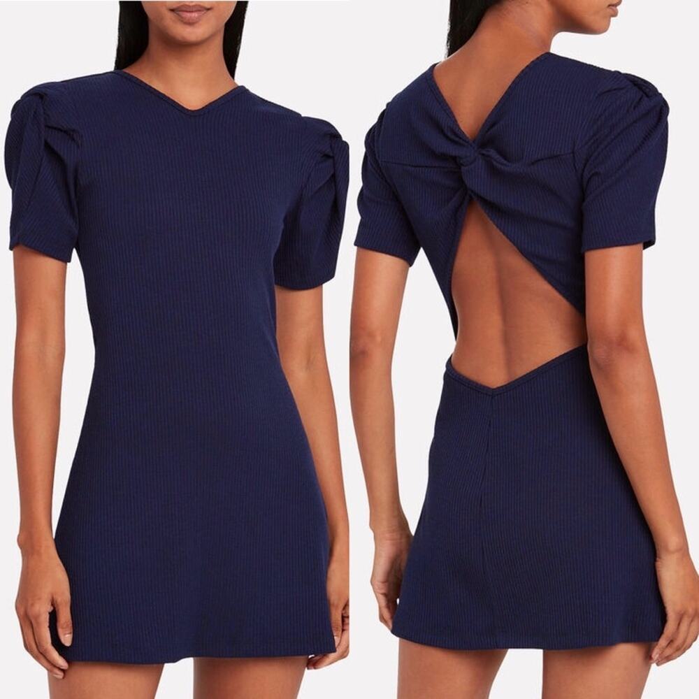 Maggie Marilyn Hey Now Navy Blue Ribbed Mini Dress